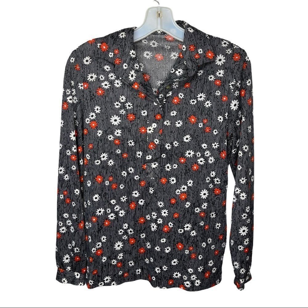 Vintage Floral Blouse Black